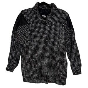 🖤 ELCO Vintage‎ Knit Jacket Women’s Large Textured Button Front 🖤